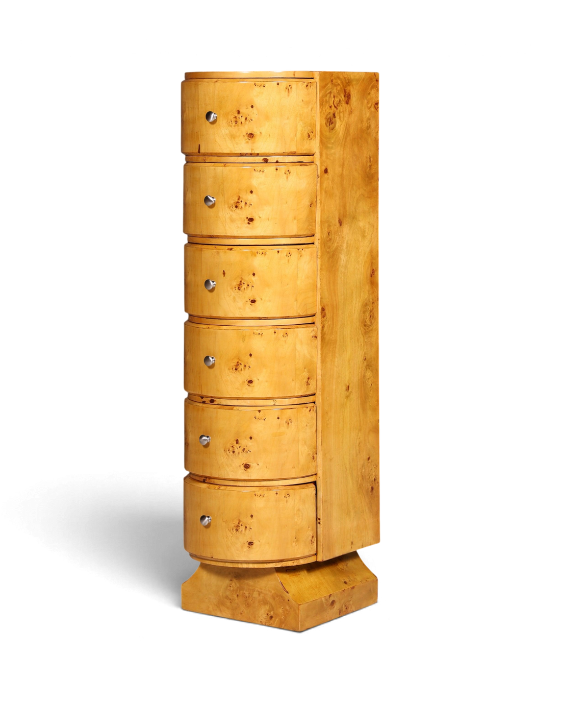 Wunderschönes Art Deco Stil Birke Highboard Kommode Vertiko Schubladenkommode
