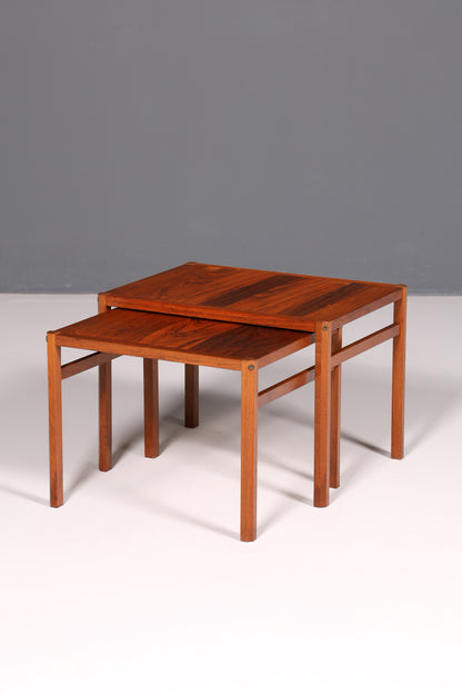 Ensemble de tables d’appoint Filigranes Mid-Century, 2 pièces : table basse, table de rangement et tables gigognes vintage