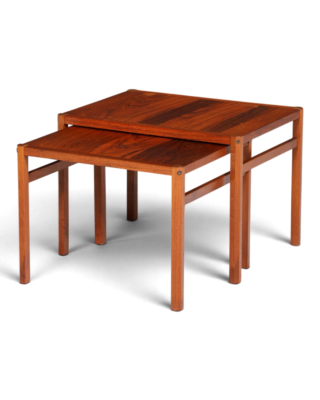 Hauptstadt Möblerei Mid-Century satztisch seti masif palisander ağacından üretilmiş iki parçalı vintage sehpa