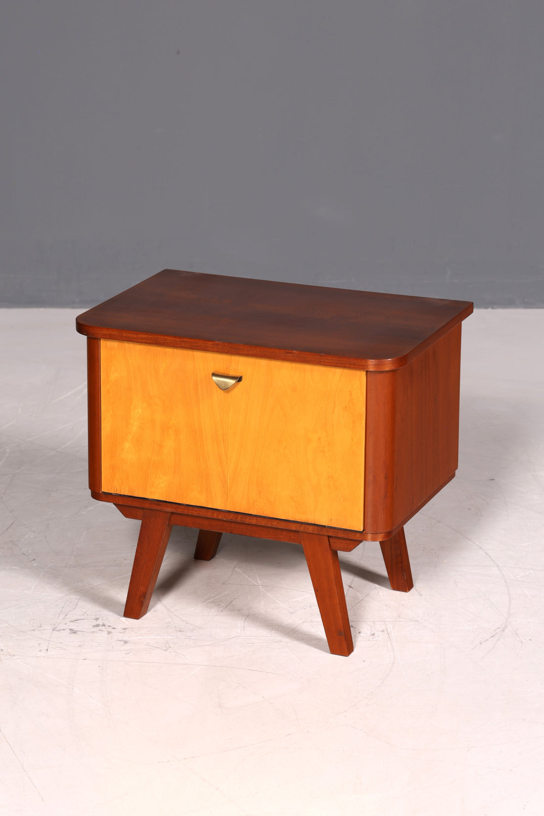 Schlichte Mid Century Kommode Vintage Klappschränkchen Danish Design Nachttisch