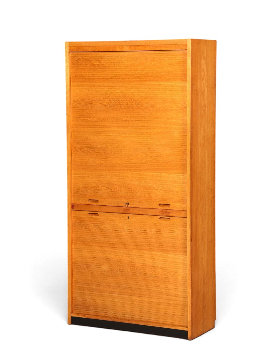 Schlichter Mid Century Rollladenschrank Bauhaus Vintage Apothekerschrank Art Deco Büro Aktenschrank