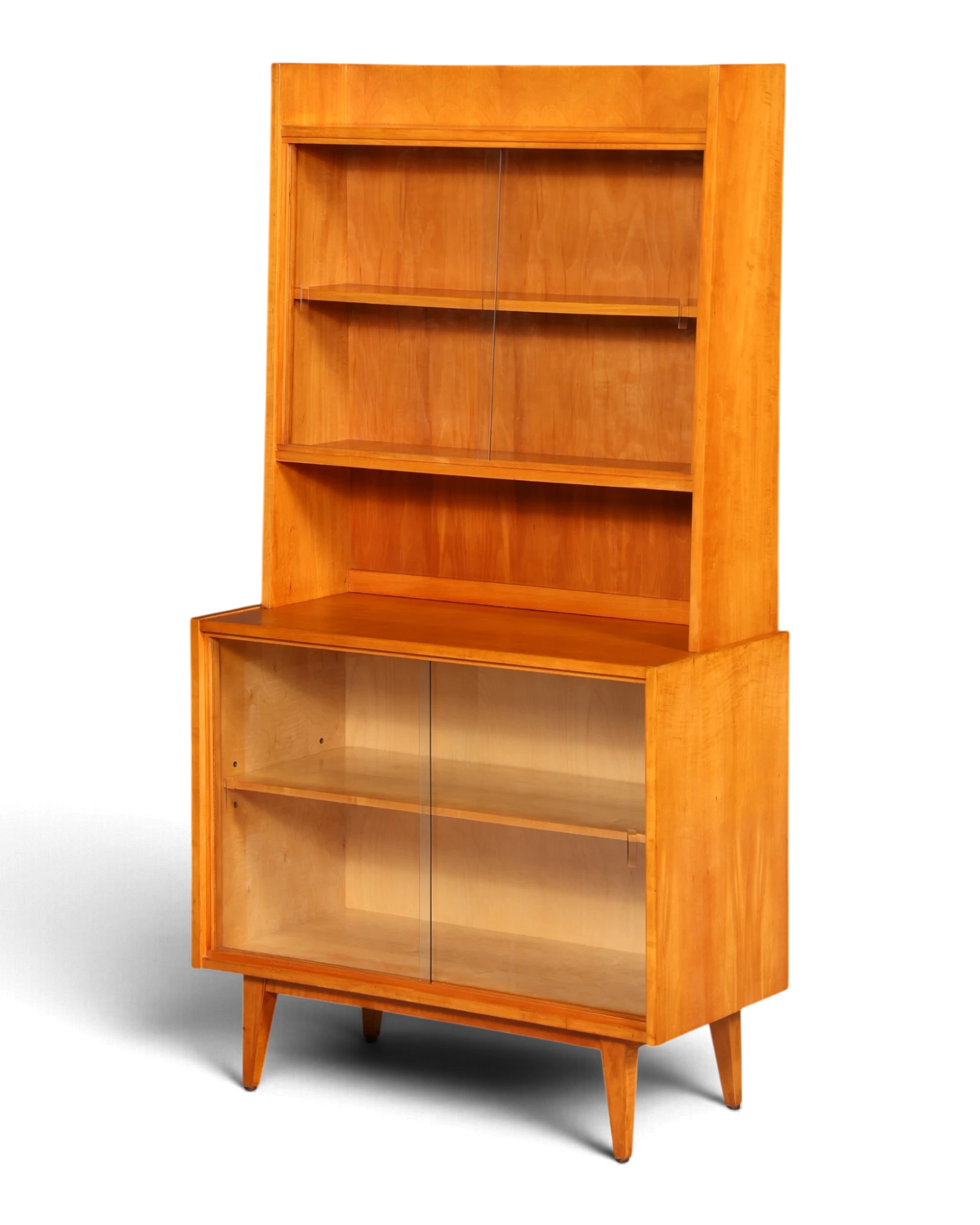 Magnifique vitrine mid-century VEB Themar, bibliothèque avec portes coulissantes en verre, étagère, rétro, vintage, RDA