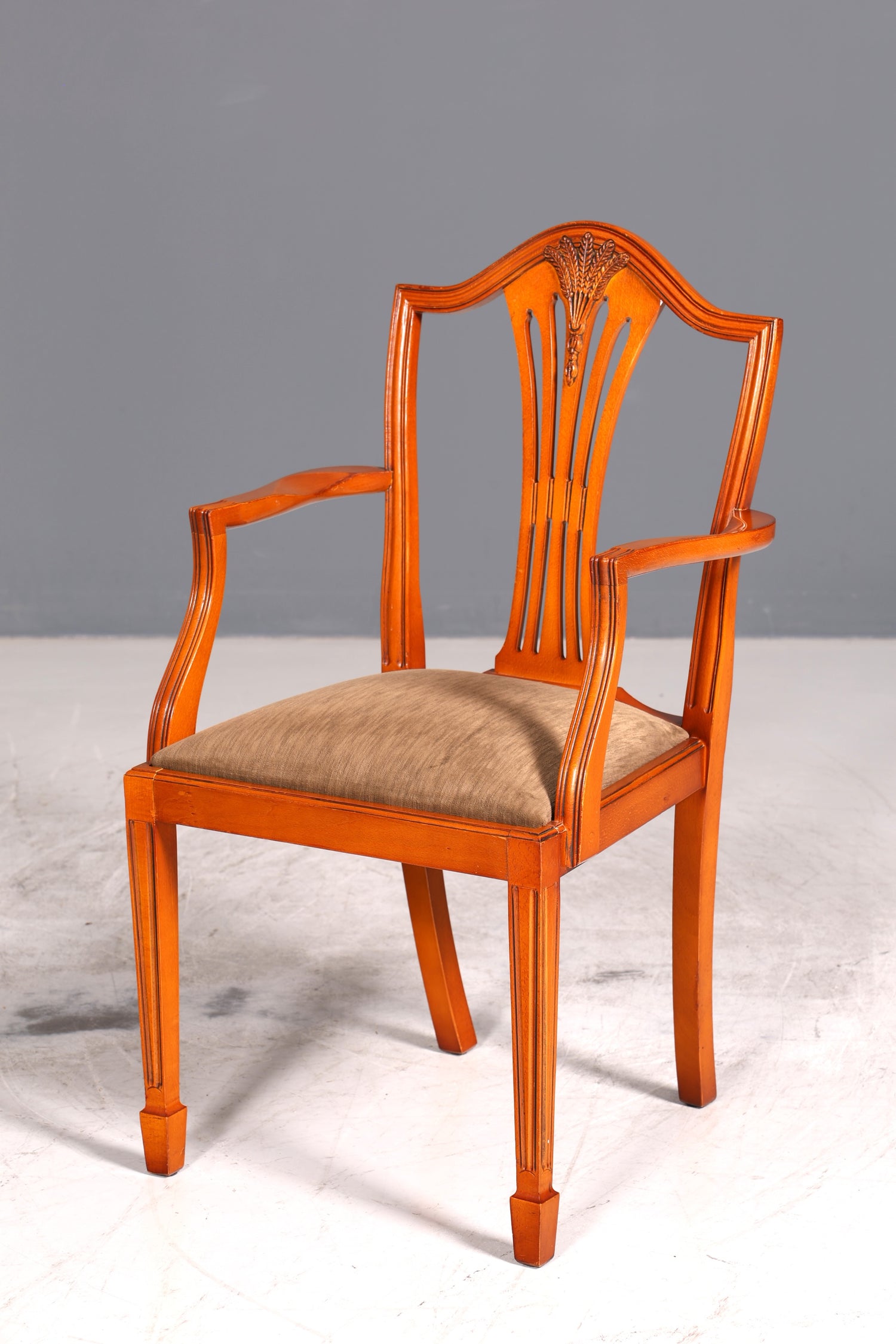 Edler Englischer Stuhl im Hepplewithe Stil Englisch Armlehnstuhl Dining Chair Küchenstuhl Sekretär Stuhl 2 von 2