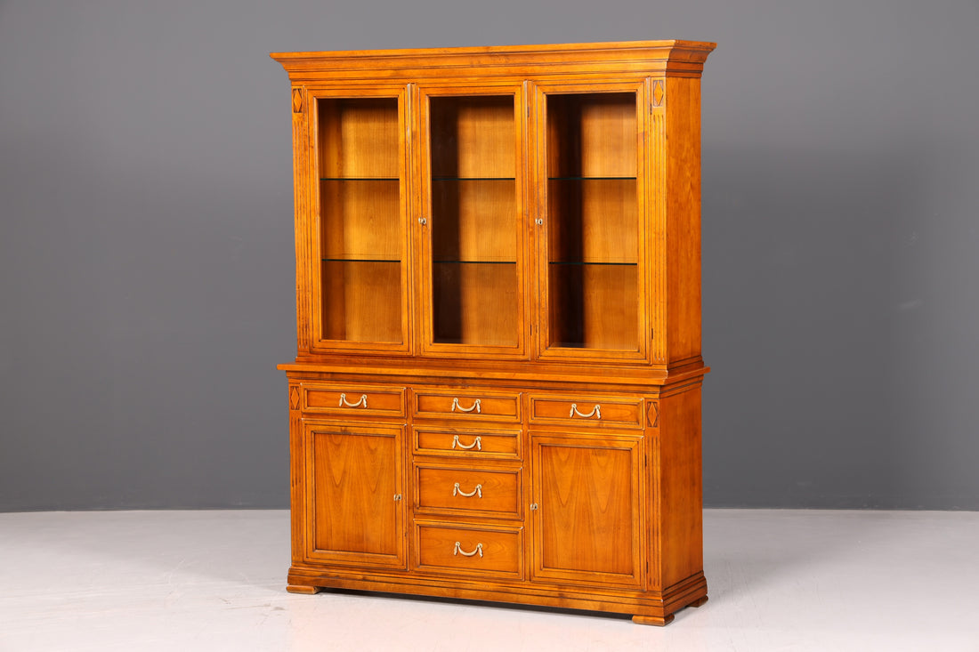 Wunderschöne Original Selva Vitrine Villa Borghese massiv Holz Buffet Schrank Bibliothek