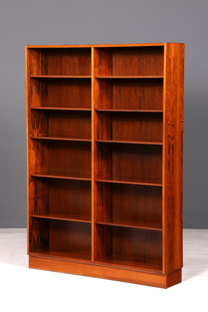 Magnifique étagère XXL originale Hundevad du milieu du siècle en palissandre, design danois, fabriquée au Danemark, bibliothèque vintage des années 1960