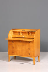 Wunderschöner Mid Century Rollladen Sekretär echt Holz Büro Schrank Vintage Schreibkommode 60s