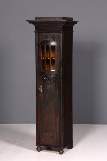 Magnifique vitrine Art nouveau en chêne, bibliothèque ancienne, vaisselier, vitrine, armoire ancienne, 2 sur 2