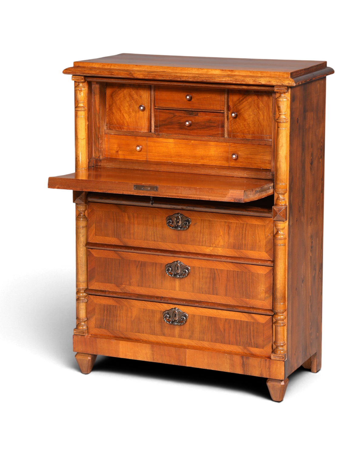 Stilvoller Gründerzeit Sekretär Vertiko Highboard Louis Philippe Kommode Sekretär Schrank um 1880