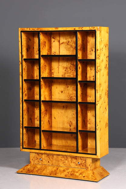 Bibliothèque impressionnante en bouleau au design Art déco, étagère de luxe, style Biedermeier