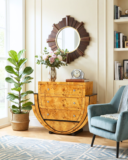 Noble Art Deco Style Sideboard Wall Console Biedermeier Antique Style Dresser Real Wood Handmade