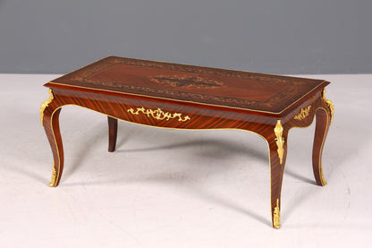 BILDER TAUSCHEN  Traumhafter Barock Stil Couchtisch Intarsien Antik Messing Wohnzimmer Tisch Ablage