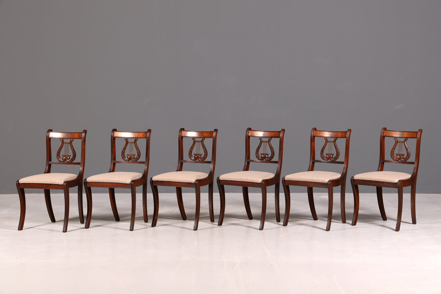 G211 Finish cm 6x Edle Englische Stühle Englisch Dining Chairs Antik 60er Jahre Regency Küchenstühle Stuhlset (Kopie 2)