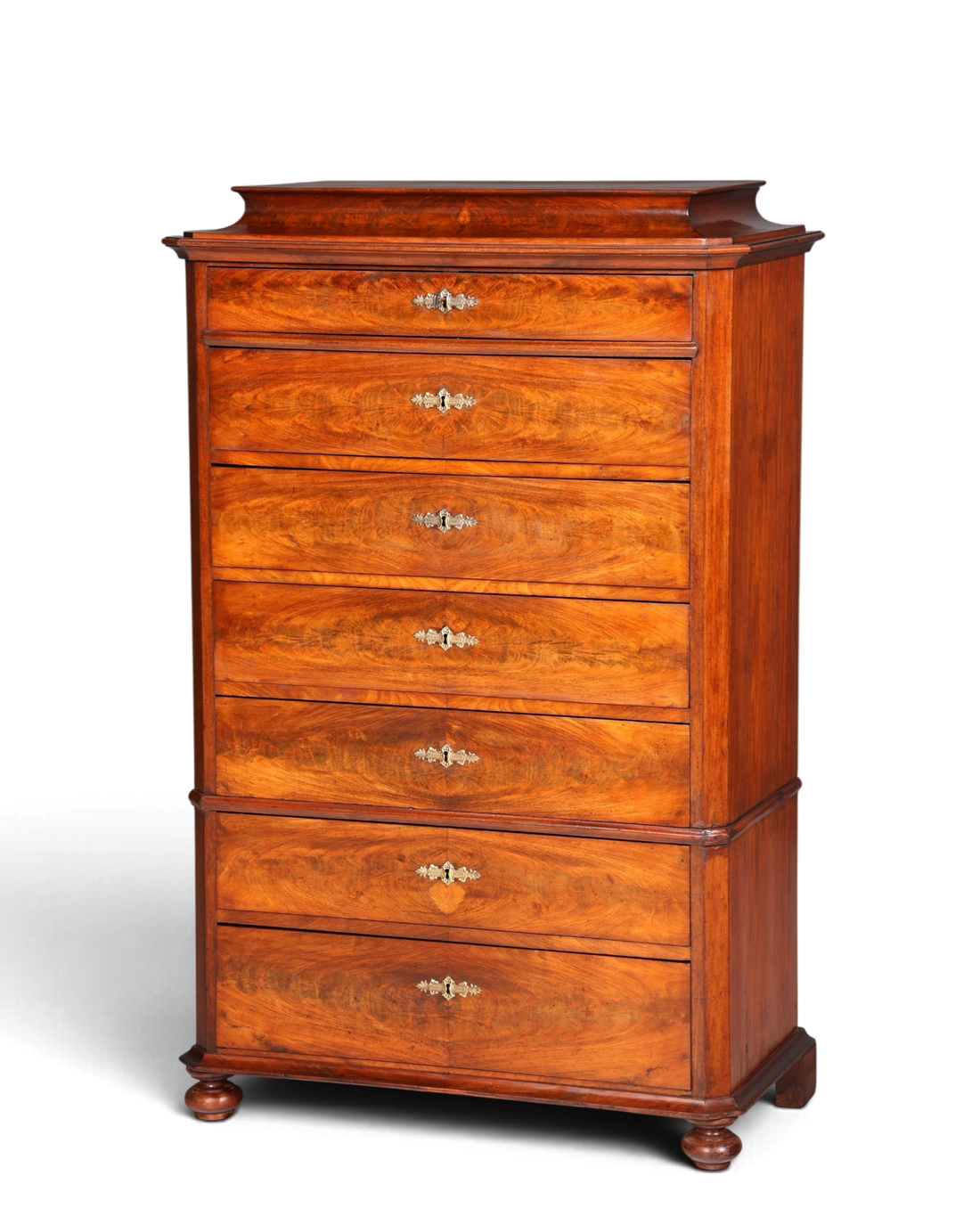 Wunderschöne Louis Philippe Chiffoniere um 1880 Gründerzeit Nussbaum Vertiko Schrank Semainier
