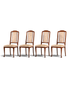 Hauptstadt Möblerei Set aus vier englischen Regency Dining Chairs aus den 60er Jahren mit gemustertem Stoffbezug