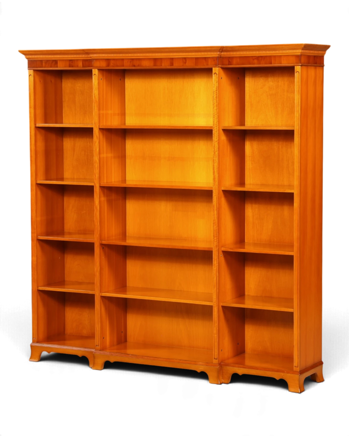 Magnifique bibliothèque anglaise XXL en if, meuble de bibliothèque en bois massif, vintage