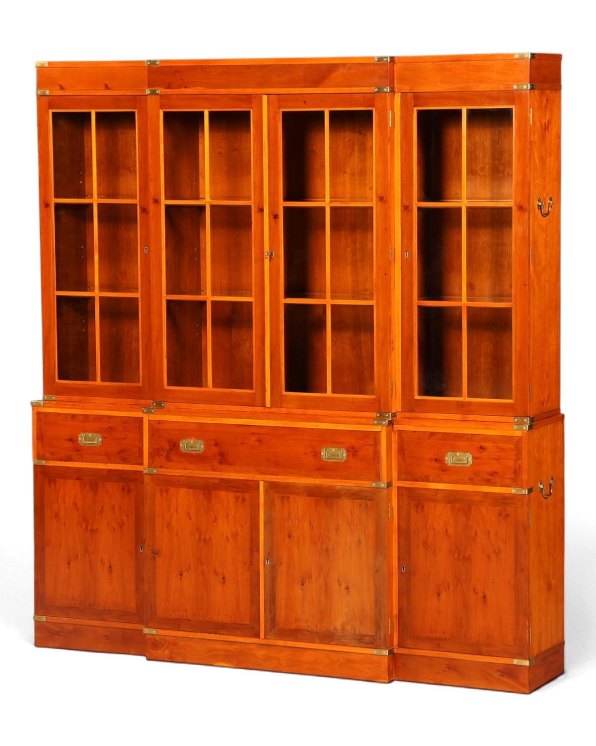 Impressionnant meuble vitrine maritime anglais, bibliothèque, armoire à livres, buffet, vaisselier, vitrine en verre, ancien, vintage