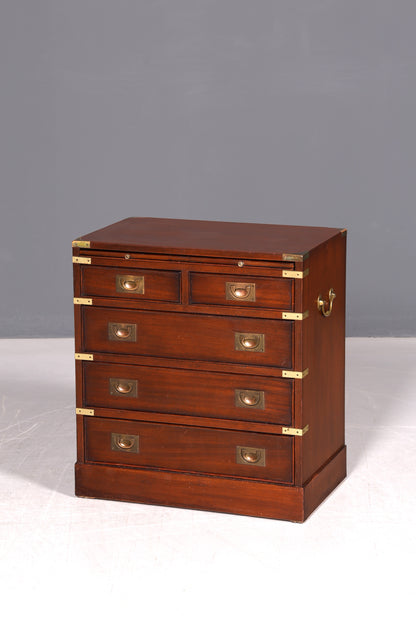 Wunderschöne Maritime Kommode Englisch Military Chest Schrank Schubladenkommode Wäschekommode Antik