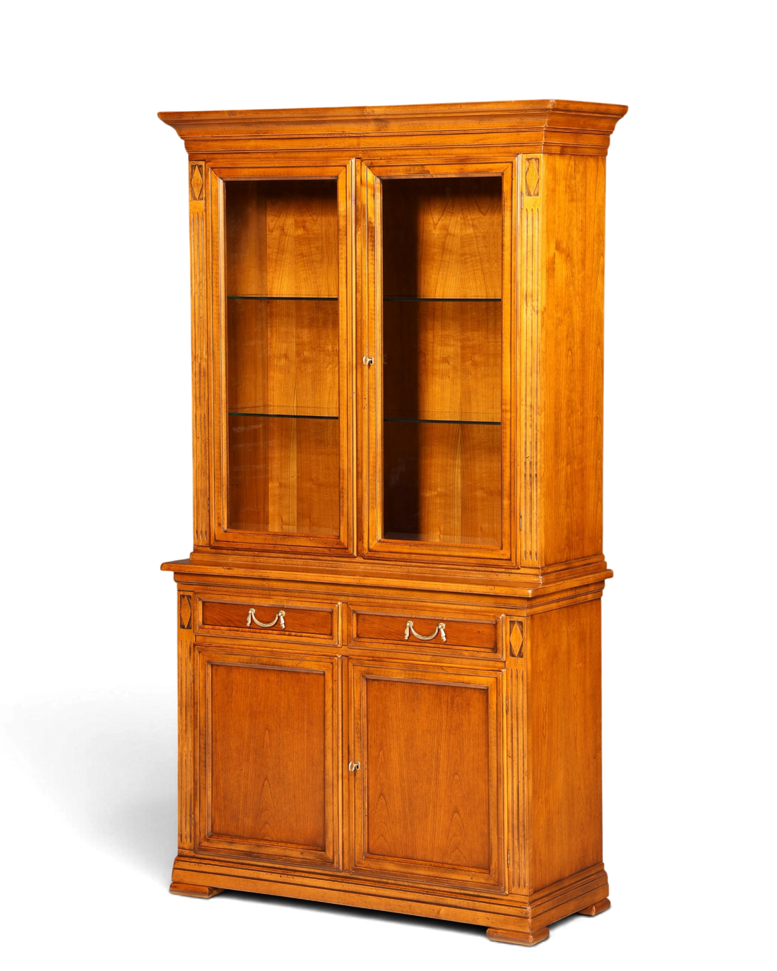 Hauptstadt Möblerei Selva Vitrine Villa Borghese aus massivem Holz im Antik-Stil mit Glasfront und Innenbeleuchtung