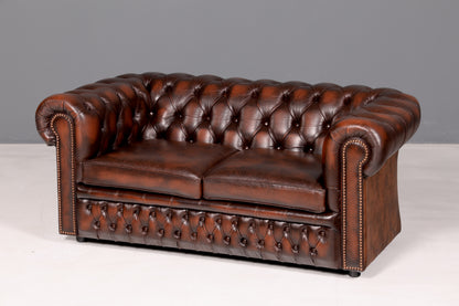Magnifique canapé Chesterfield Centurion original 2 places en cuir véritable d’Angleterre