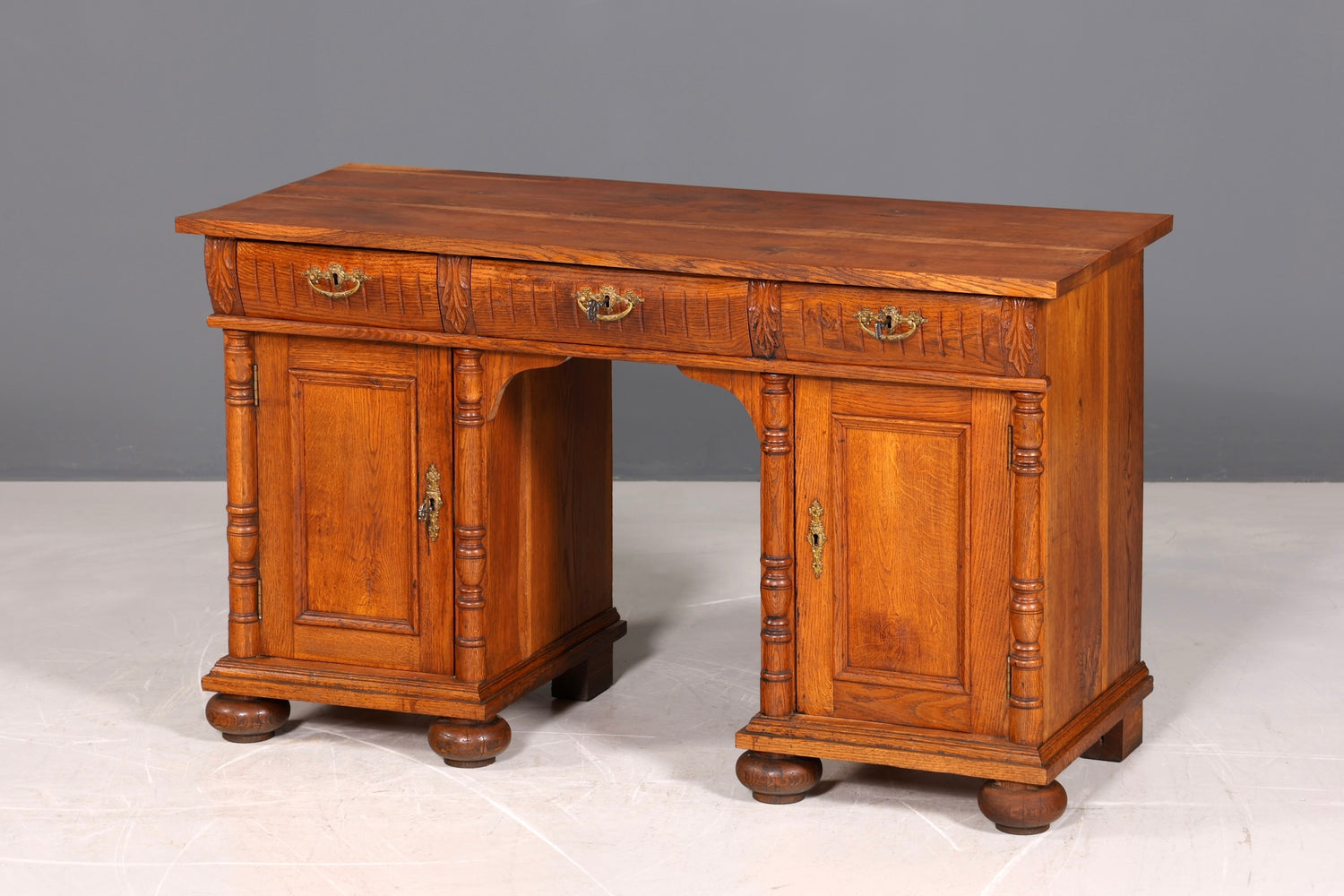 Traumhafter Gründerzeit Schreibtisch Jugendstil Bürotisch echt Holz Antik Office Desk