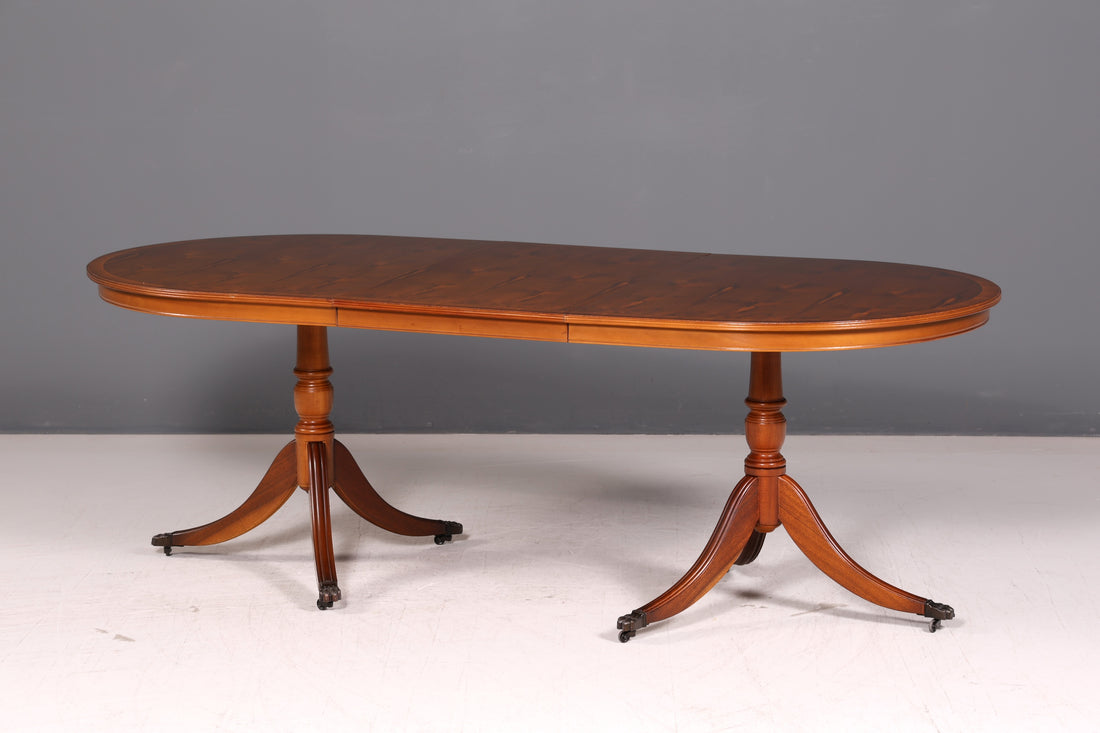 Beautiful English Table Extendable Dining Table 60s Yew Kitchen Table Oval Dining Room Table Solid Wood