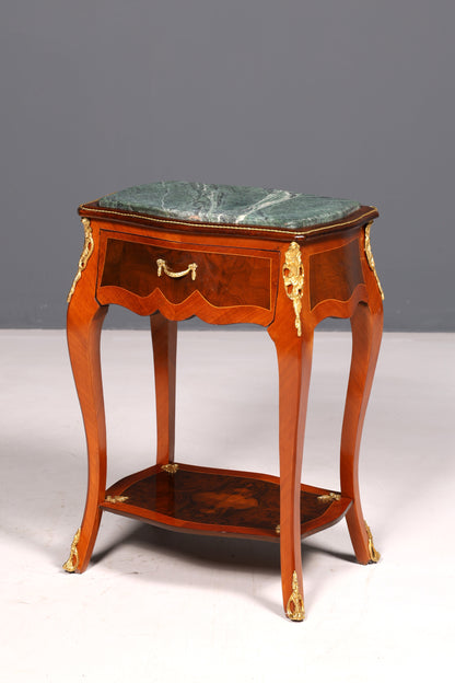 Traumhafter Louis XV Beistelltisch Barock Stil Ablagetisch Marmor Kommode Telefontisch