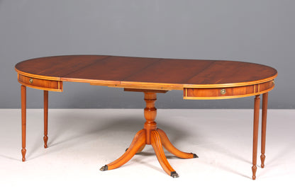 Magnifique table de salle à manger extensible anglaise, en if, style antique, table de cuisine des années 60