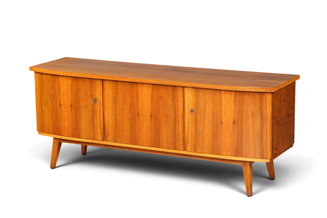 Hauptstadt Möblerei Mid Century Sideboard aus Echtholz im skandinavischen Design der 60er Jahre als TV-Kommode