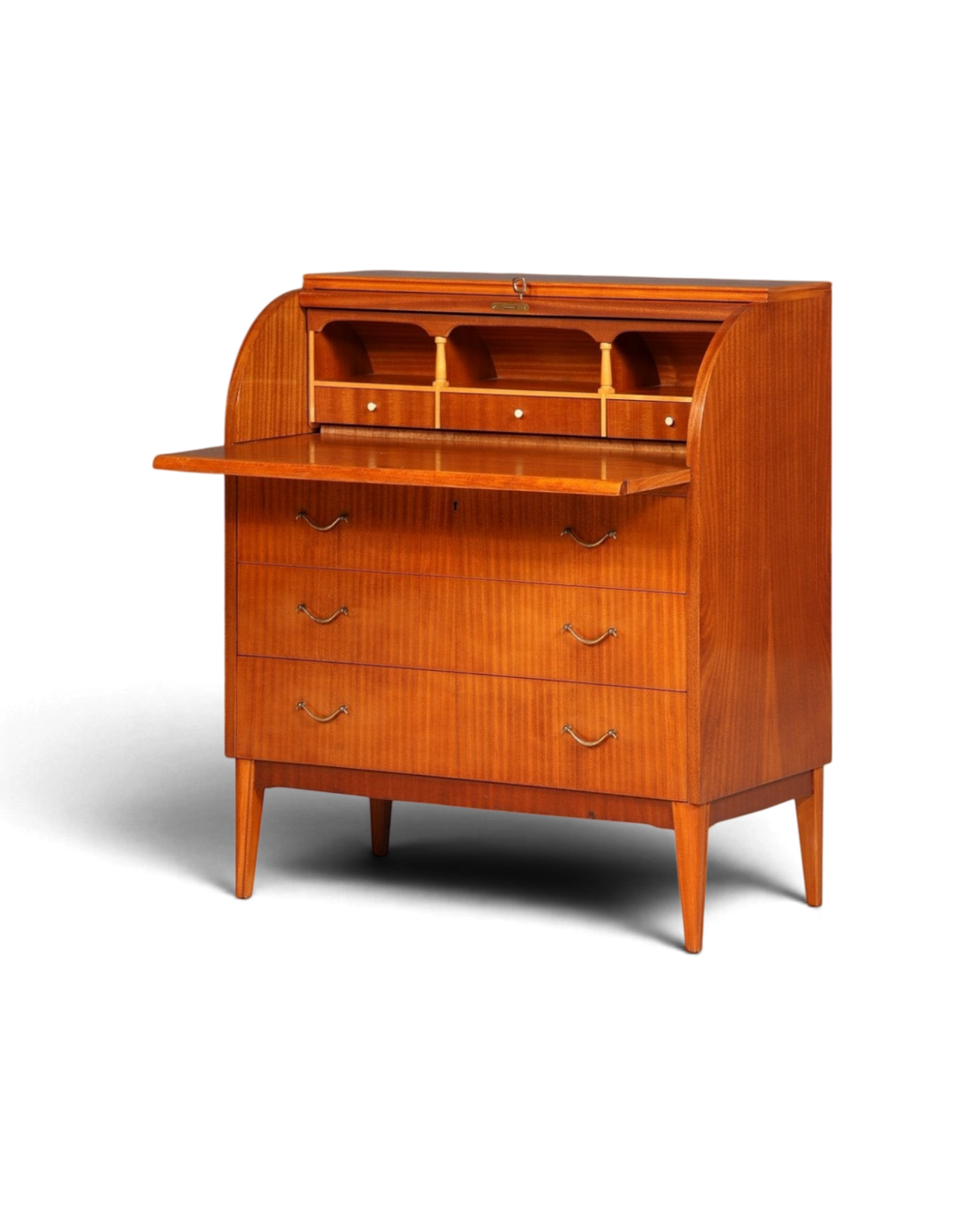 Wunderschöner Mid Century Rollladen Sekretär echt Holz Büro Schrank Vintage Schreibkommode