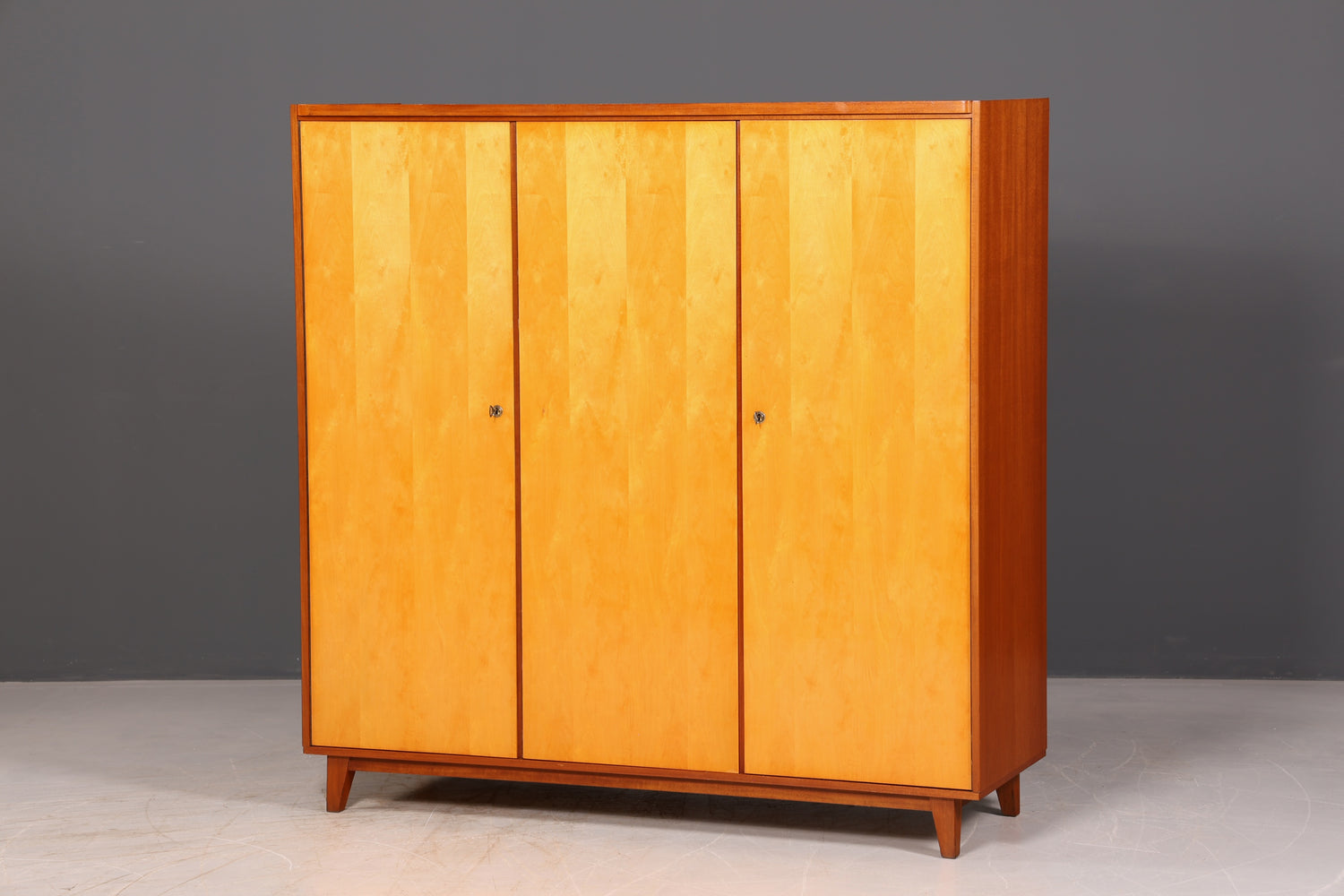 Stunning XL Mid-Century wardrobe Vintage cabinet Retro linen cupboard hallway cabinet bedroom