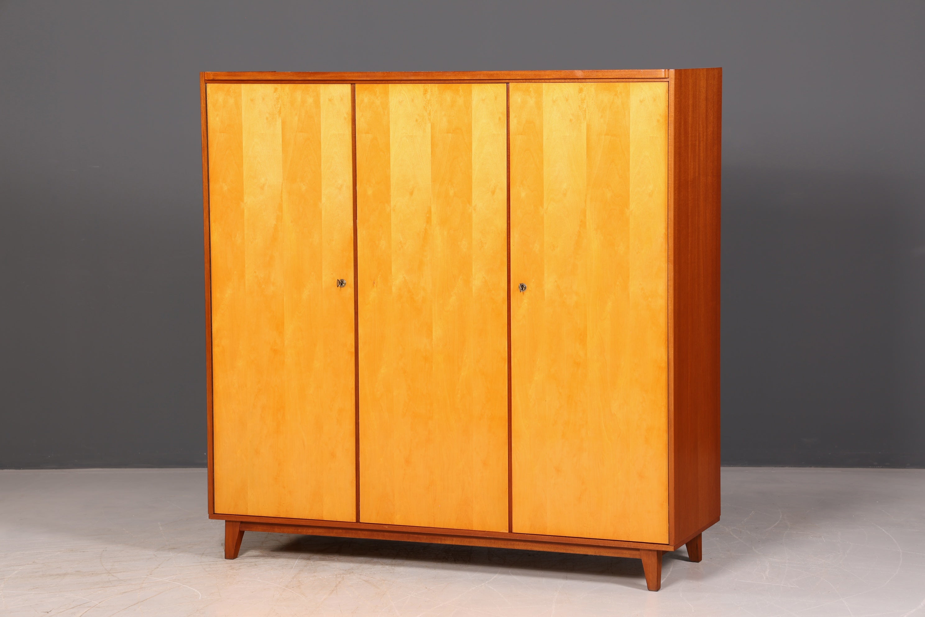 Stunning XL Mid-Century wardrobe Vintage cabinet Retro linen cupboard hallway cabinet bedroom