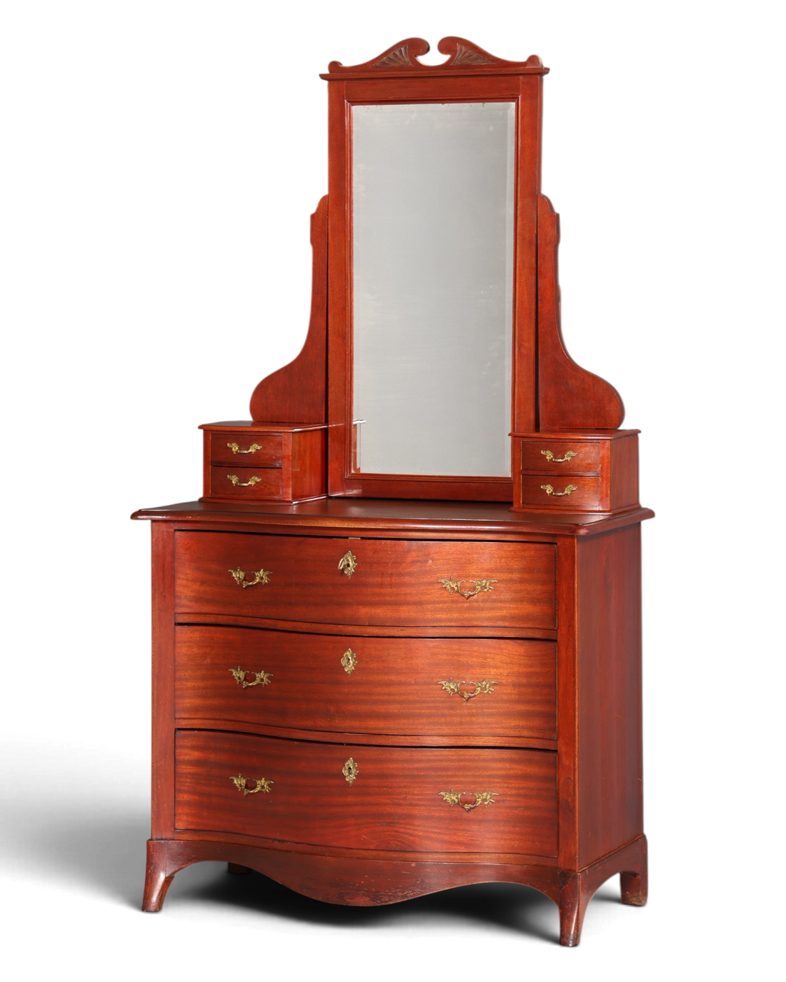 Wunderschöne Englische Kommode mit Spiegelaufsatz Barock Stil Frisierkommode Holz Schrank Flurschrank