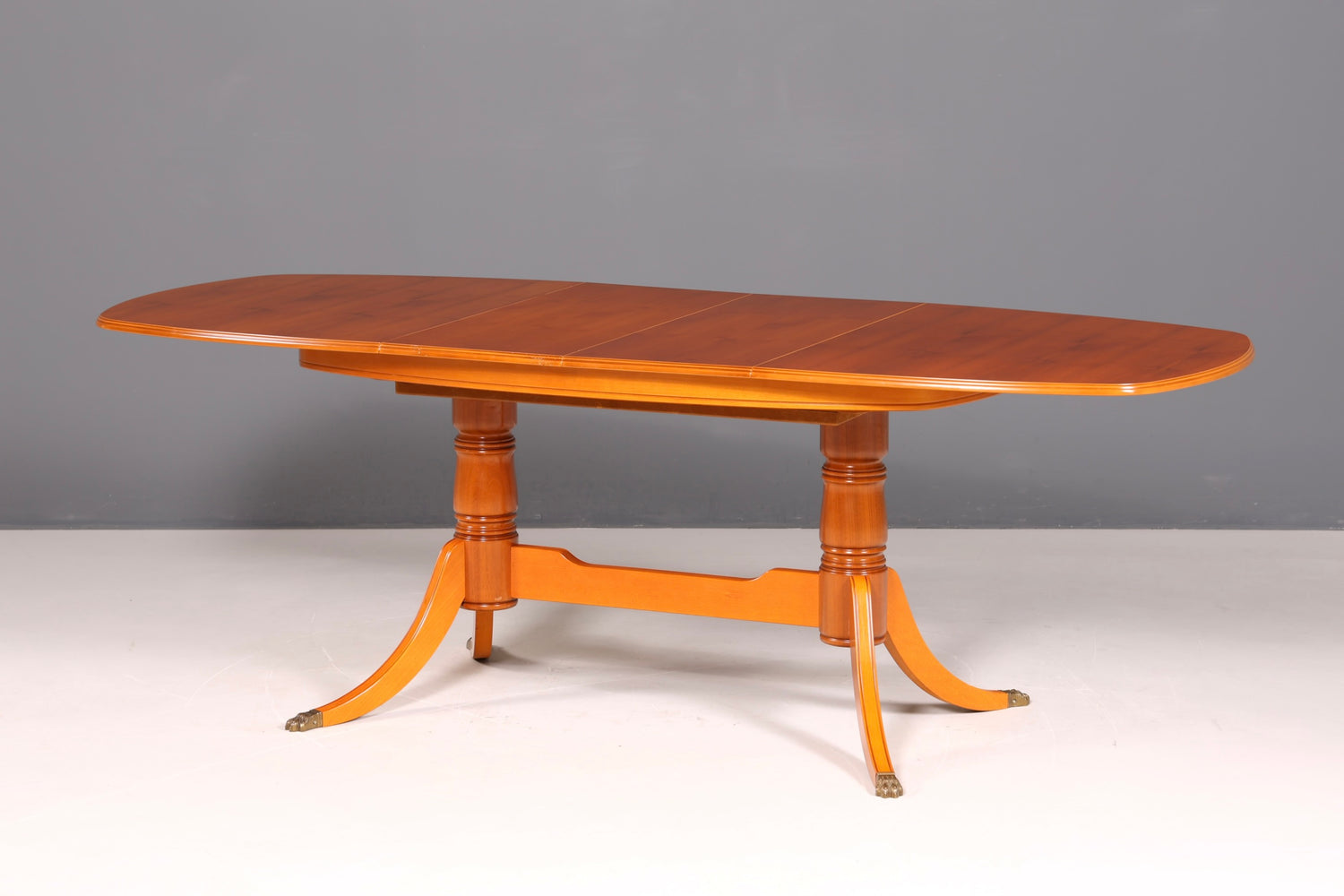 G092 Finish cm Wunderschöner Englischer Tisch ausziehbarer Esstisch Antik Stil 60s Küchentisch Eibe