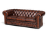 Hauptstadt Möblerei 3-Sitzer Chesterfield Sofa aus braunem Echtleder mit klassischer Knopfheftung und Ziernägeln