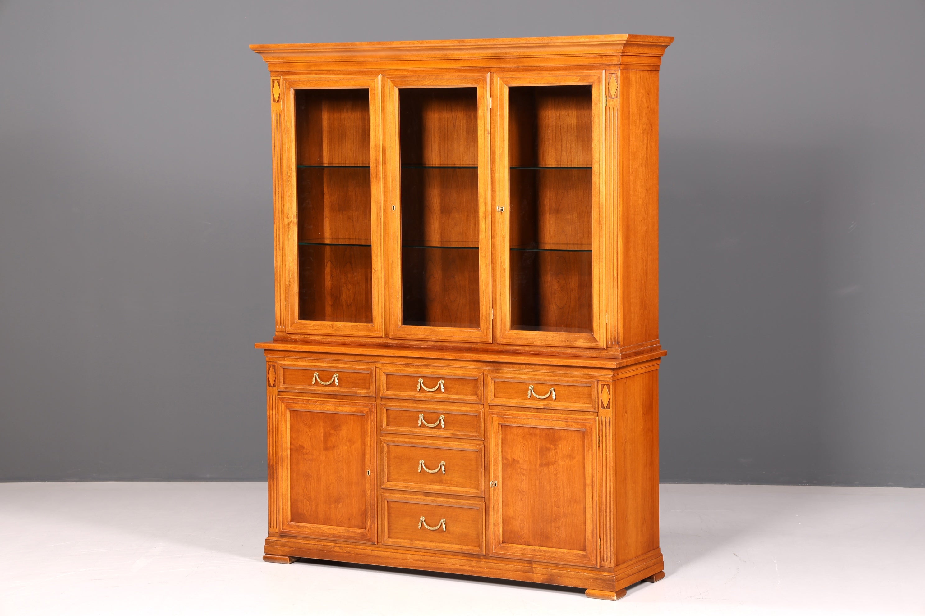 Traumhafte Original Selva XXL Vitrine Antik Stil Massivholz Villa Borghese Schrank Bibliothek