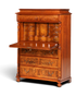 Traumhafter Louis Philippe Sekretär um 1870 Vertiko Nussbaum Highboard Kommode Sekretär Schrank