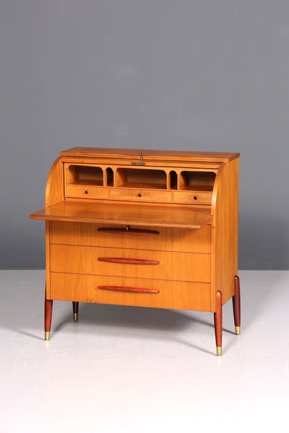 Schlichter Mid Century Rollladen Sekretär von Bröderna Gustafssons Büro Schrank Schreibkommode 60s Schreibmöbel