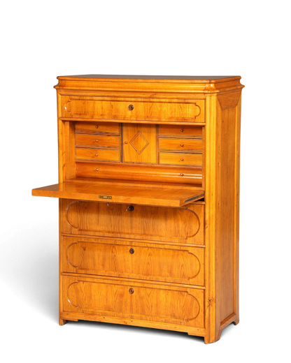 E893 Finish Stilvoller Biedermeier Sekretär Louis Philippe Vertiko Antik Kommode Schreibkommode Office Desk