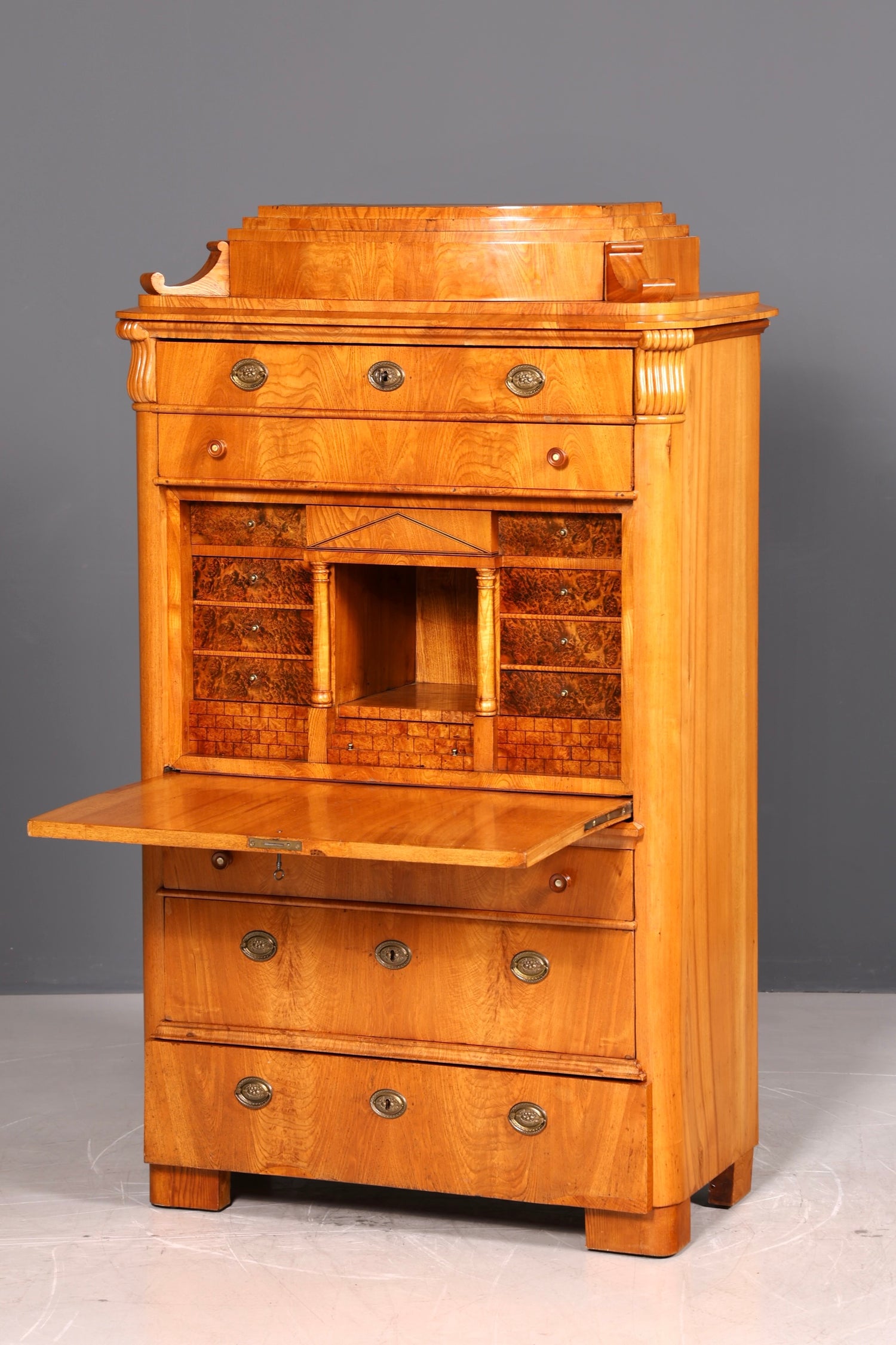 Wunderschöner Biedermeier Sekretär Schreibsekretär Vertiko Lousi Philippe Schreibtisch Massivholz