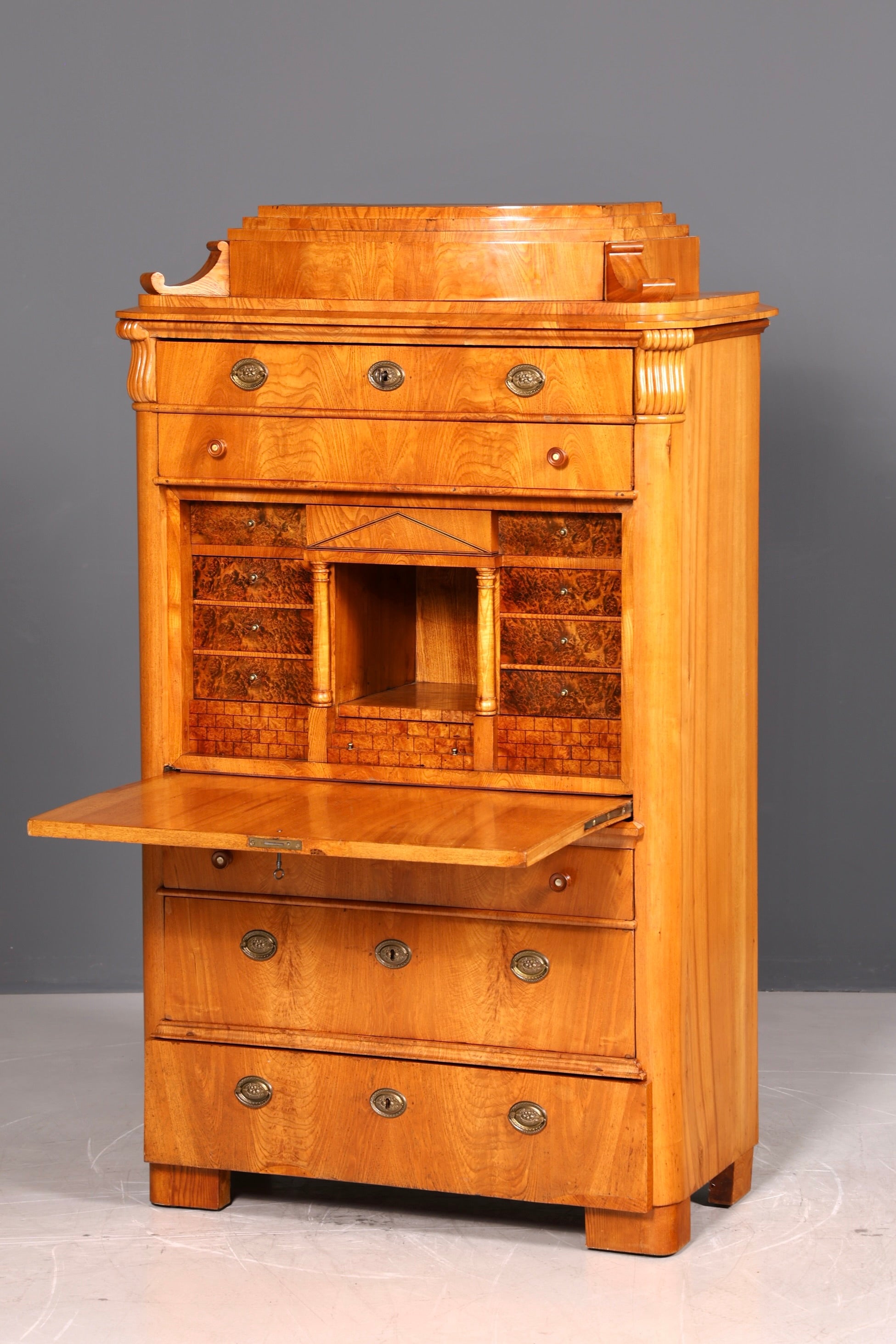 Wunderschöner Biedermeier Sekretär Schreibsekretär Vertiko Lousi Philippe Schreibtisch Massivholz