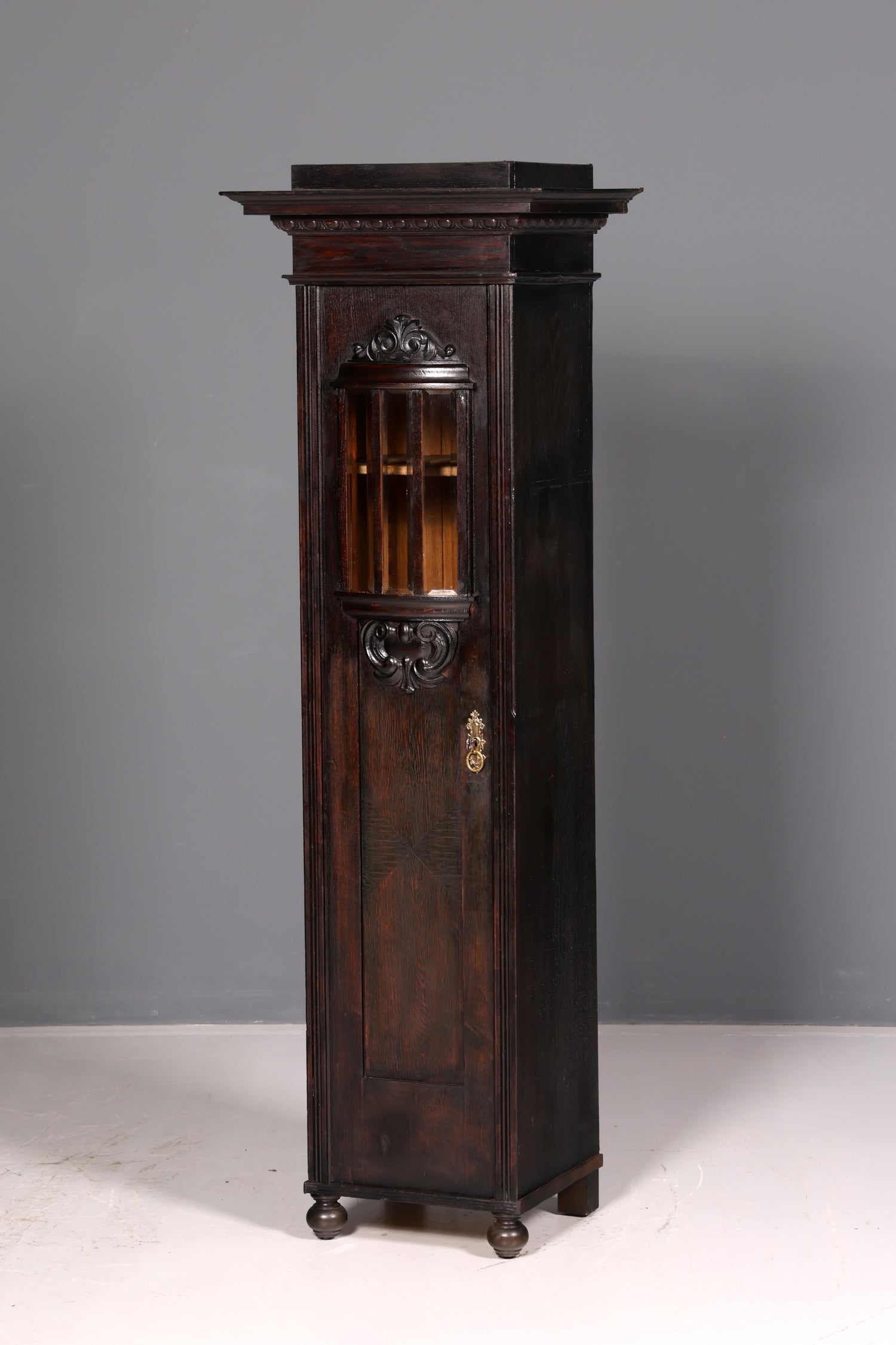 Magnifique vitrine Art nouveau, bibliothèque ancienne, vaisselier, vitrine en verre, armoire ancienne, 1 sur 2