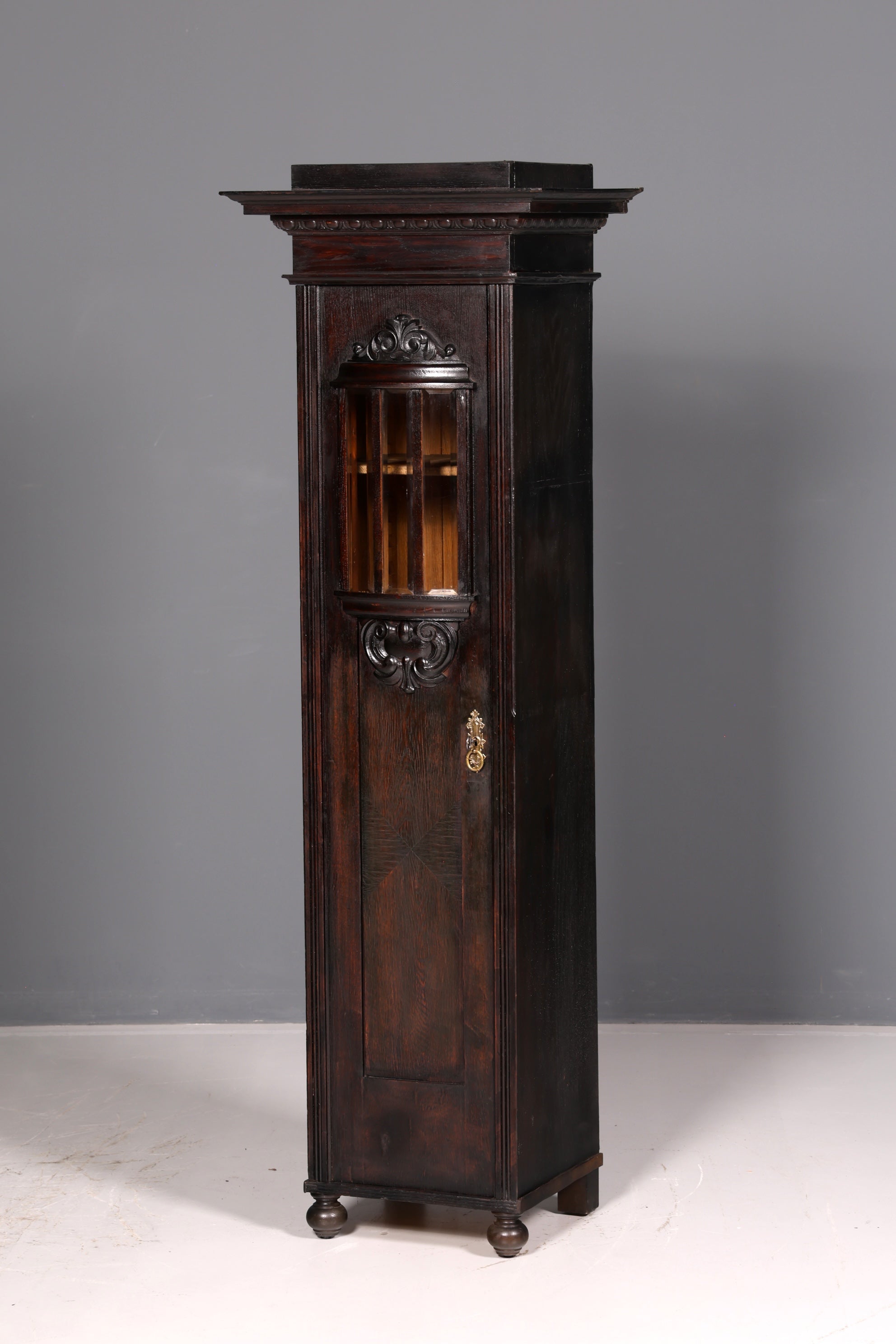 Magnifique vitrine Art nouveau, bibliothèque ancienne, vaisselier, vitrine en verre, armoire ancienne, 1 sur 2
