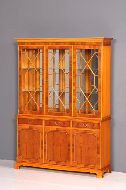 Wunderschöne Englische Vitrine Bücherschrank Buffet 60s Glasvitrine Bibliothek Regal Schrank Vintage