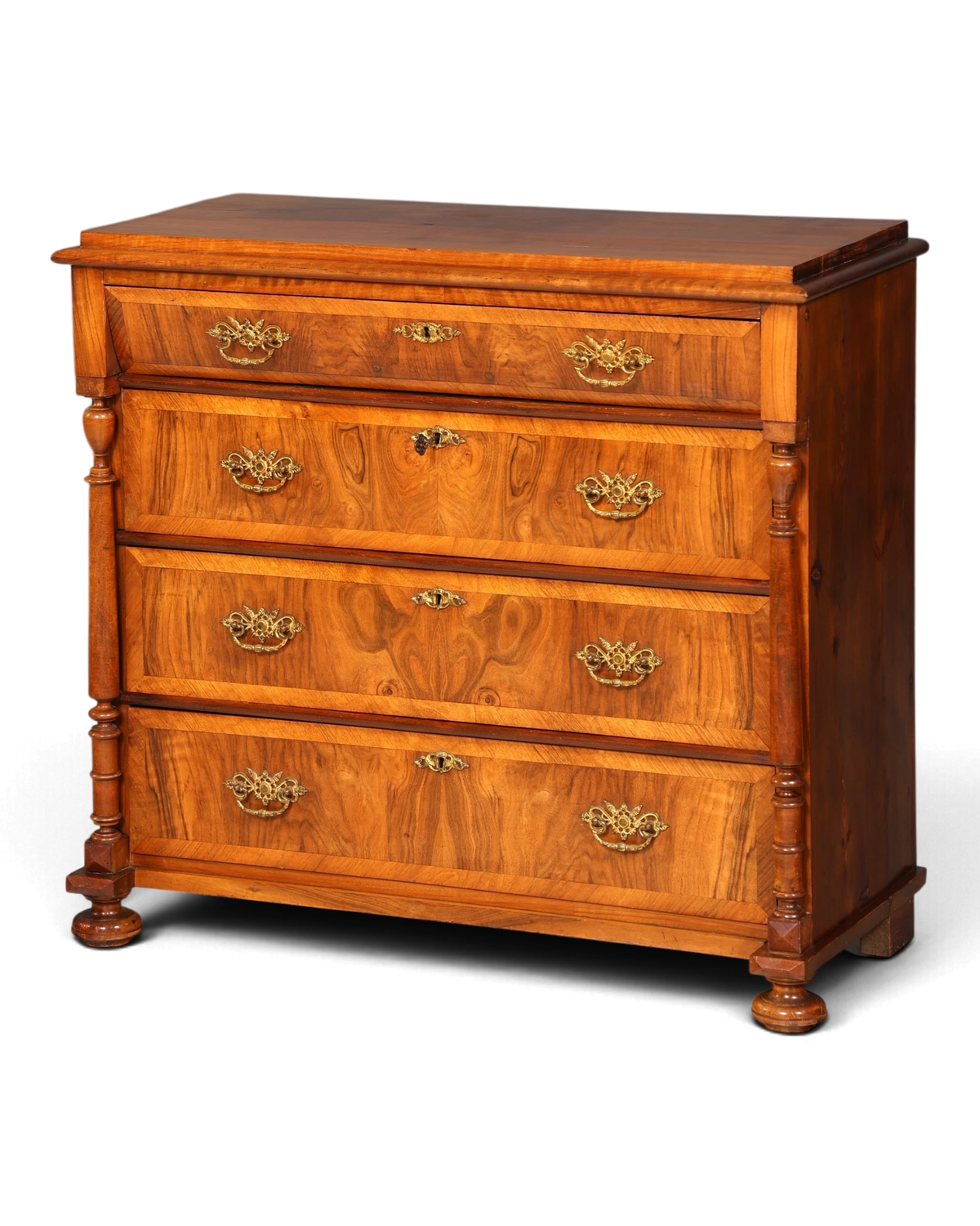 Magnifique commode Gründerzeit Louis-Philippe en noyer, commode à tiroirs, buffet, vers 1880