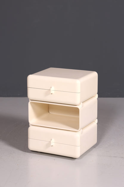 Commode rare du milieu du siècle, table de chevet modulaire style futuriste, design français, commode vintage, 4 sur 5