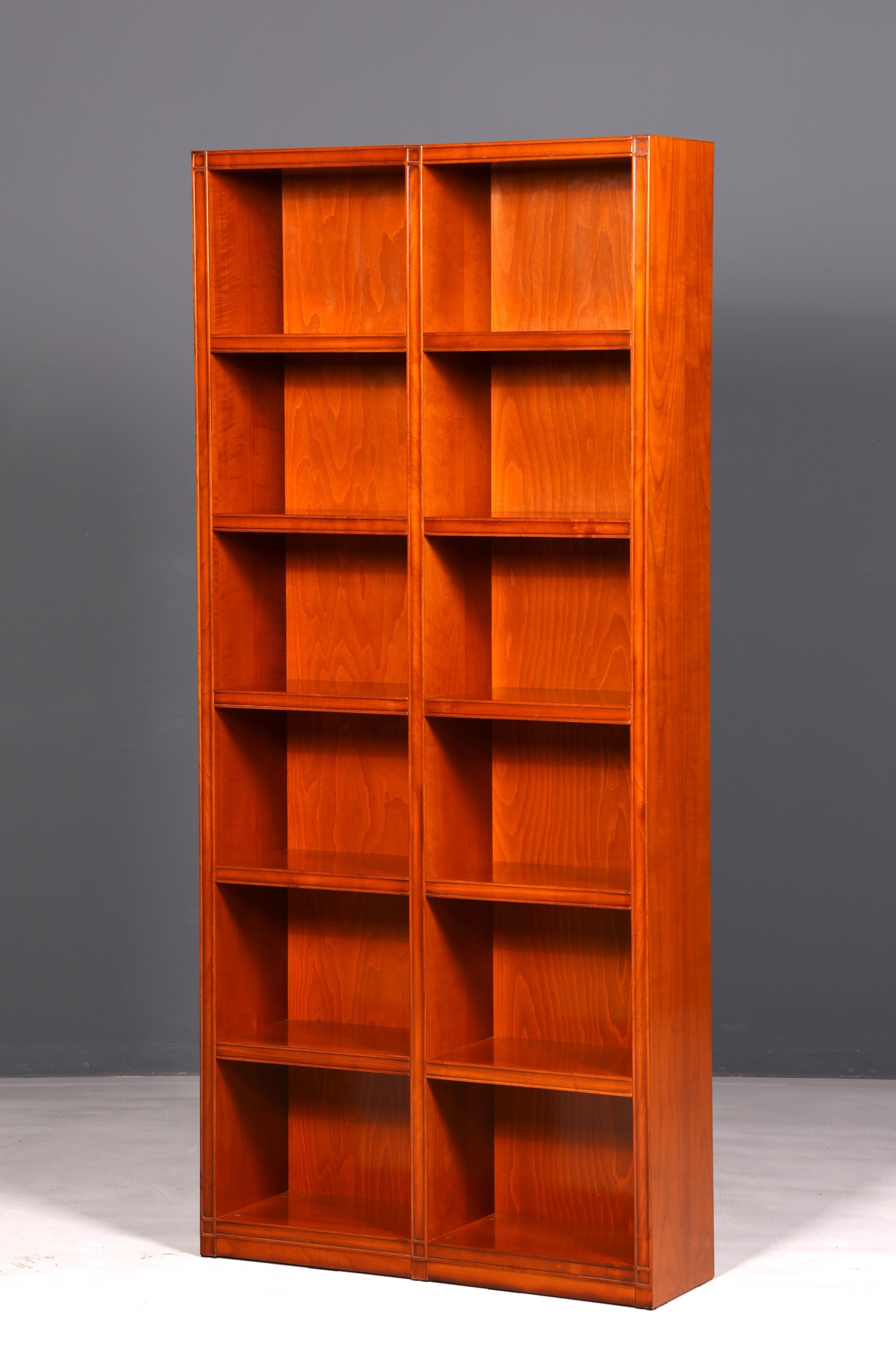 Magnifique bibliothèque anglaise XXL en if, étagère ancienne, meuble bibliothèque en bois véritable