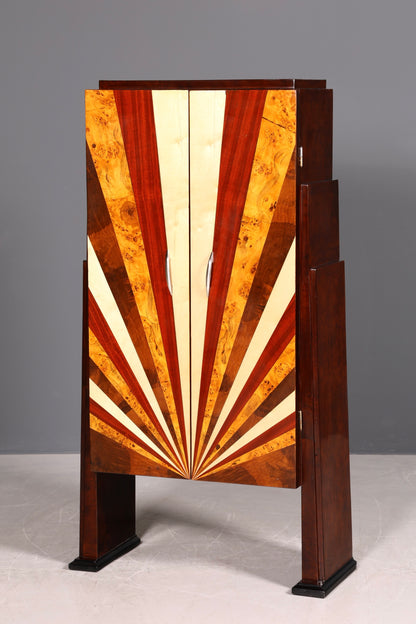 Traumhafter Art Deco Design Schrank Highboard Kommode Vertiko Sun Wäscheschrank Dielenschrank