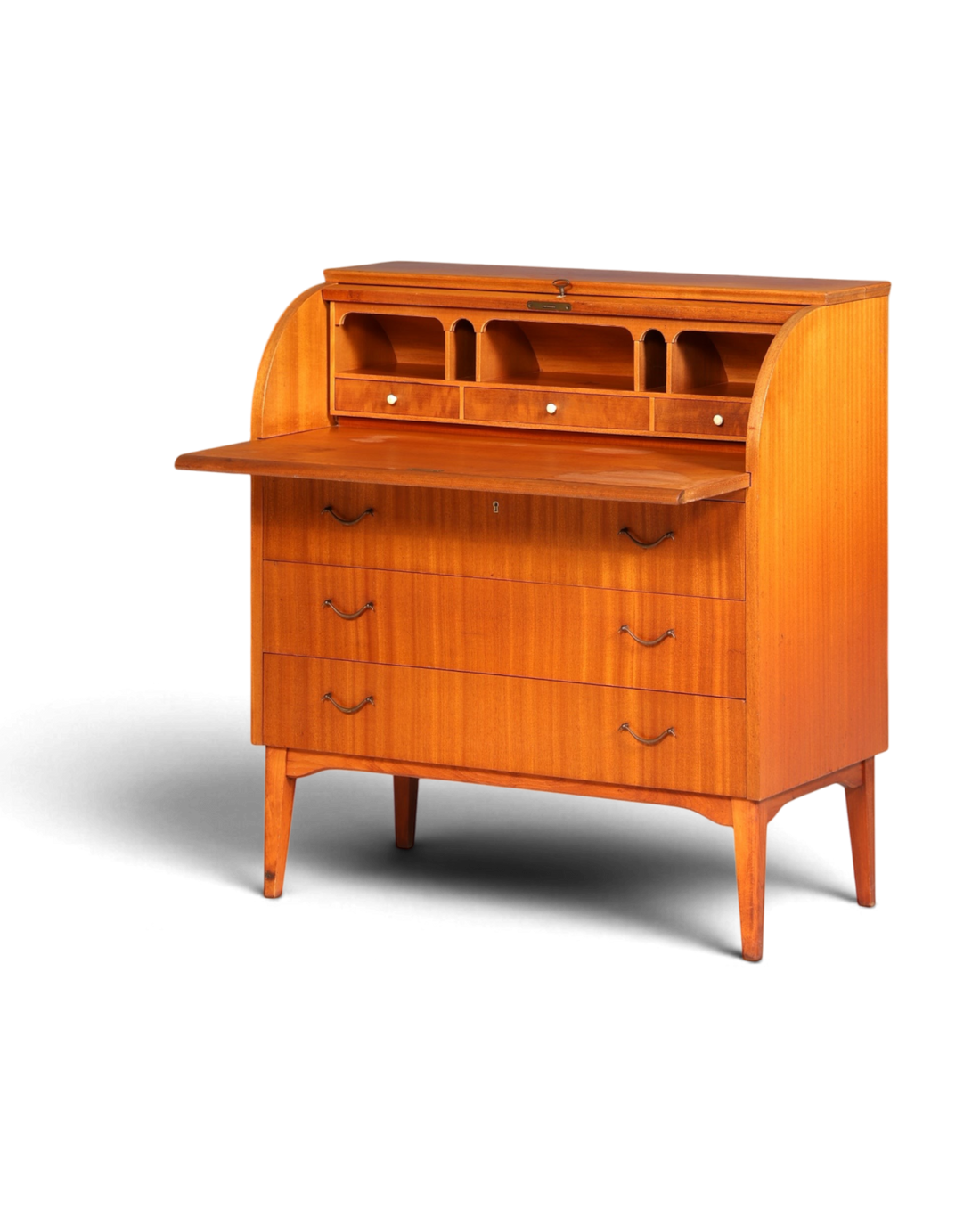 Wunderschöner Mid Century Rollladen Sekretär echt Holz Büro Schrank Vintage Schreibkommode
