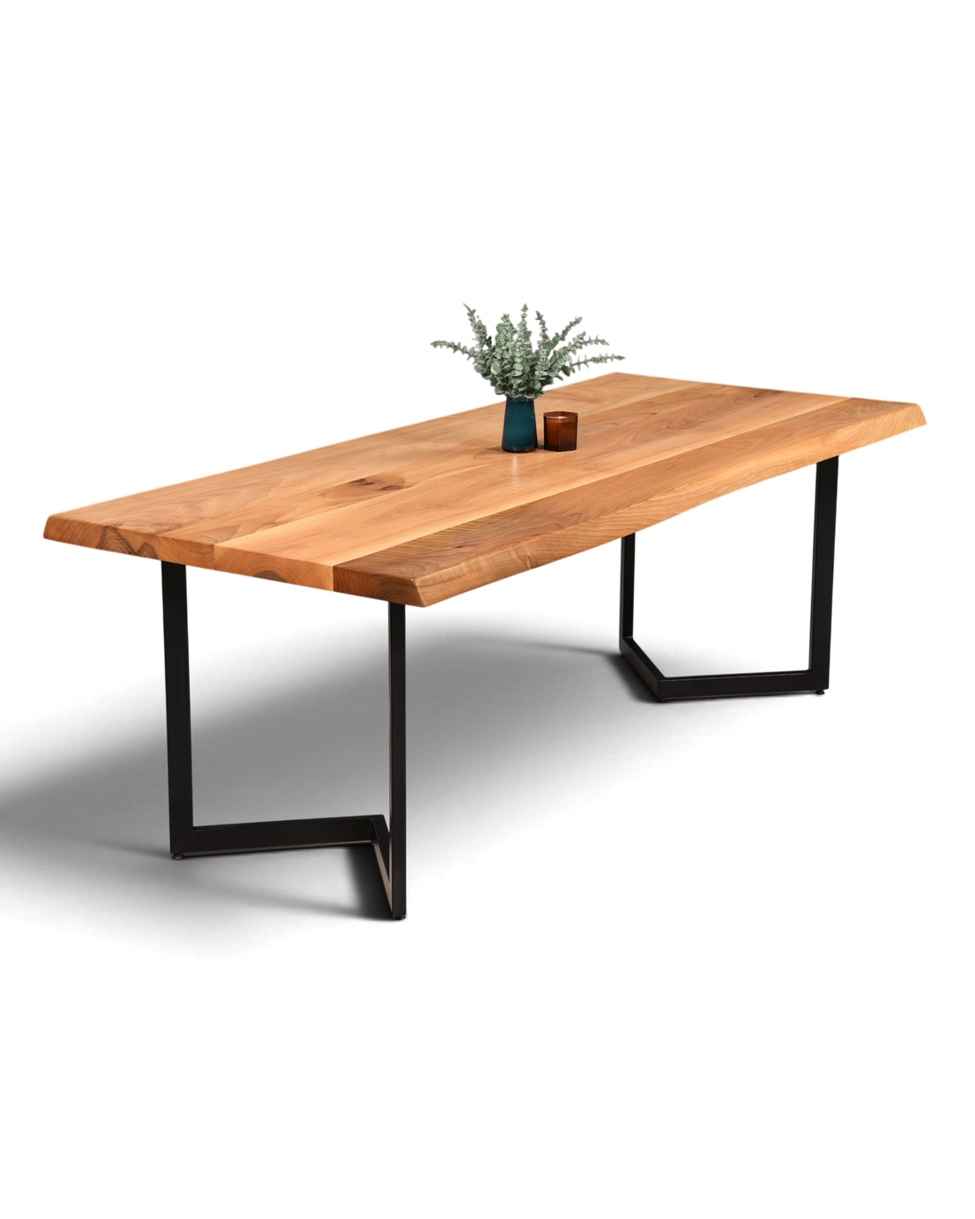 Wunderschöner Nussbaum Tisch 220cm-95cm Esszimmer Tisch Baumkanten Platte massiv Holz Küchentisch