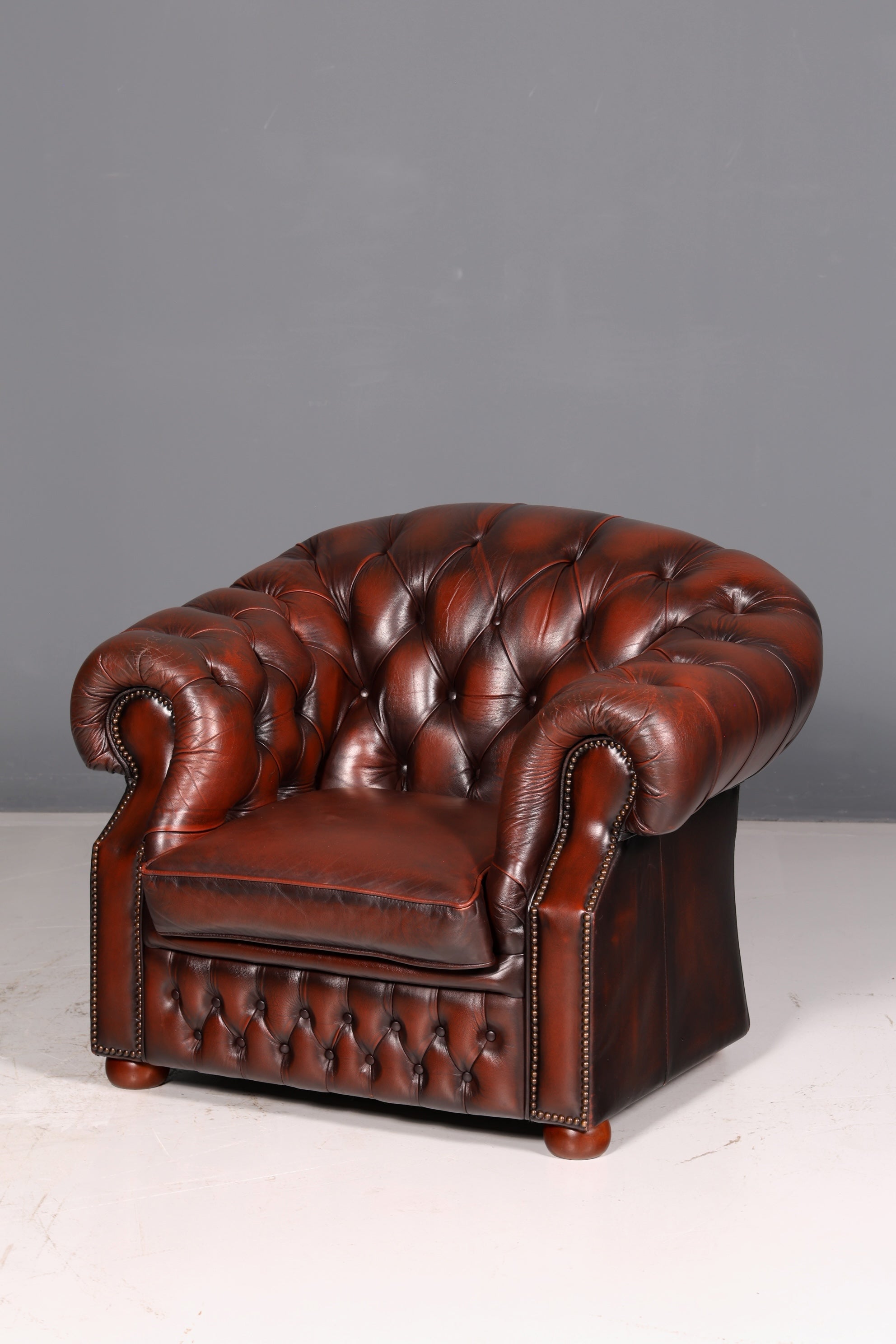 Wunderschöner Original Chesterfield Centurion Sessel Englischer Armlehnsessel Echt Leder Herrensessel Vintage 2 von 2